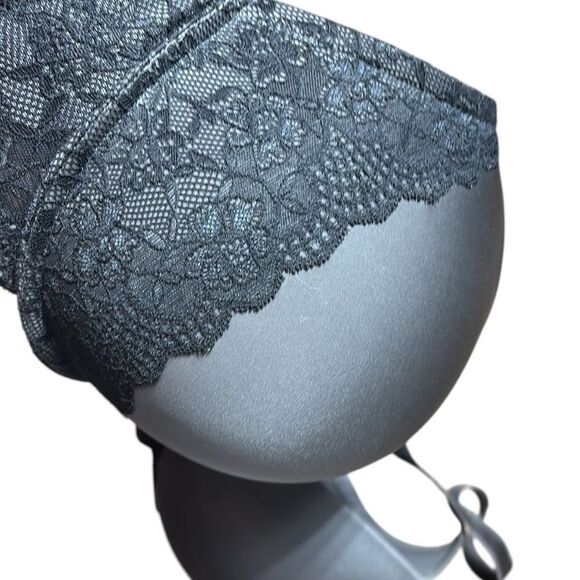 Torrid women’s 48c push up plunge bra grey/black lace plus size - Picture 2 of 4